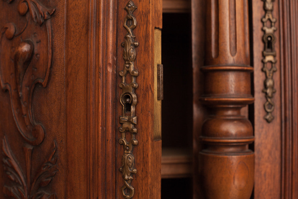 Antique French Walnut Serving Cabinet