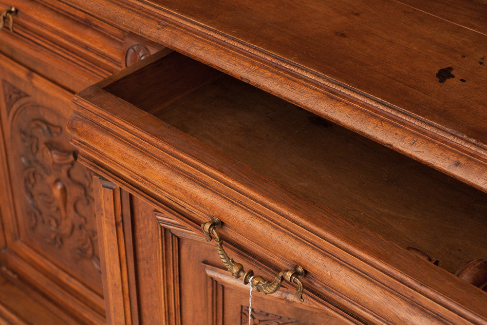 Antique French Walnut Serving Cabinet