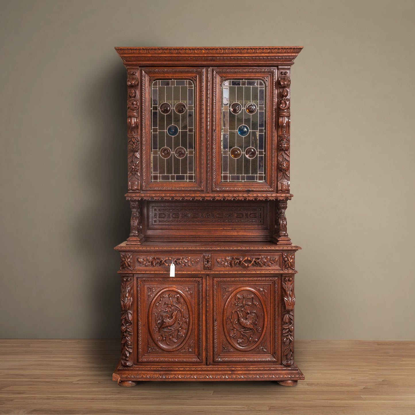 Antique German Hunt Cabinet