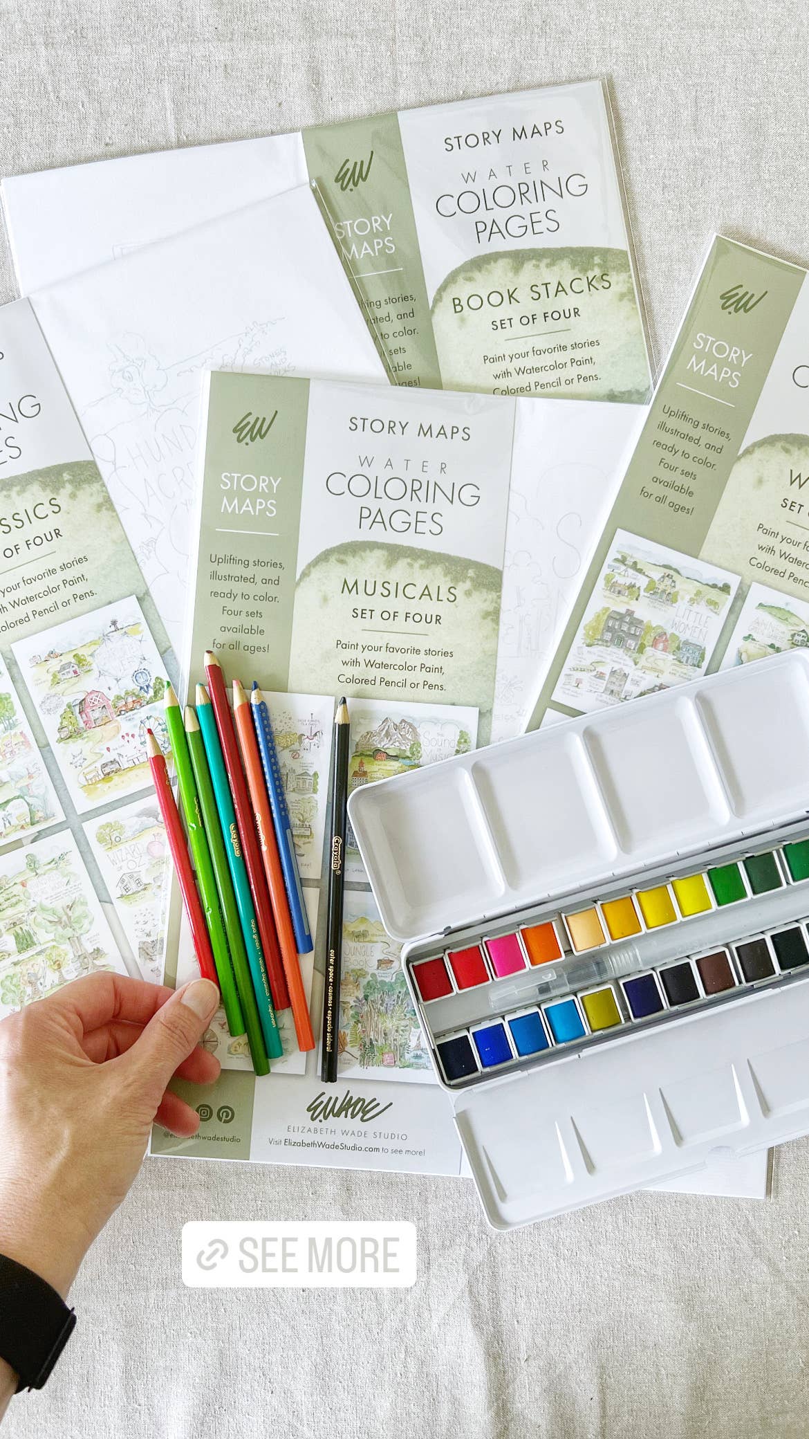 Coloring Pages: Book Stacks: Pages Only