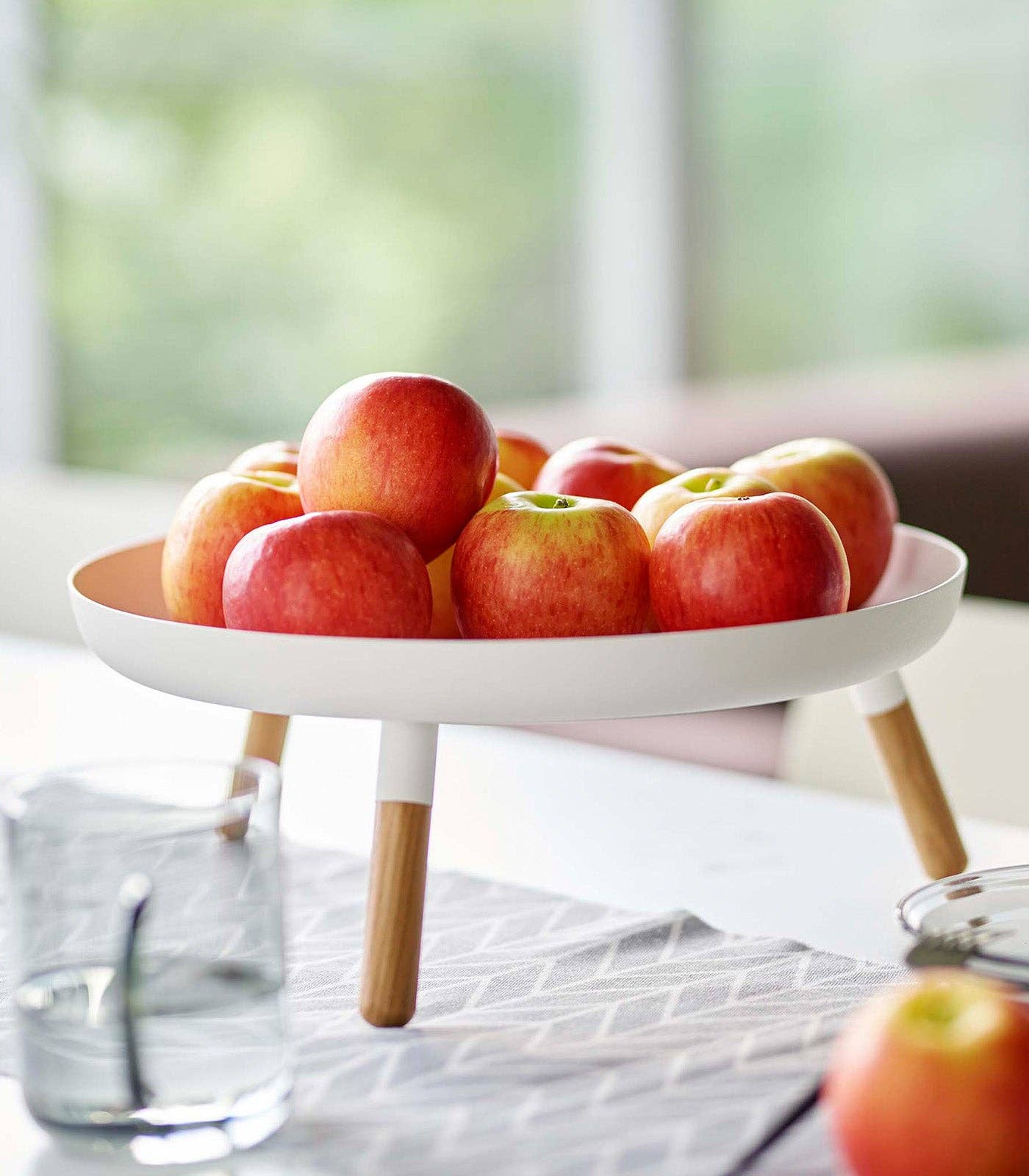 Countertop Pedestal Tray - Steel + Wood: Black