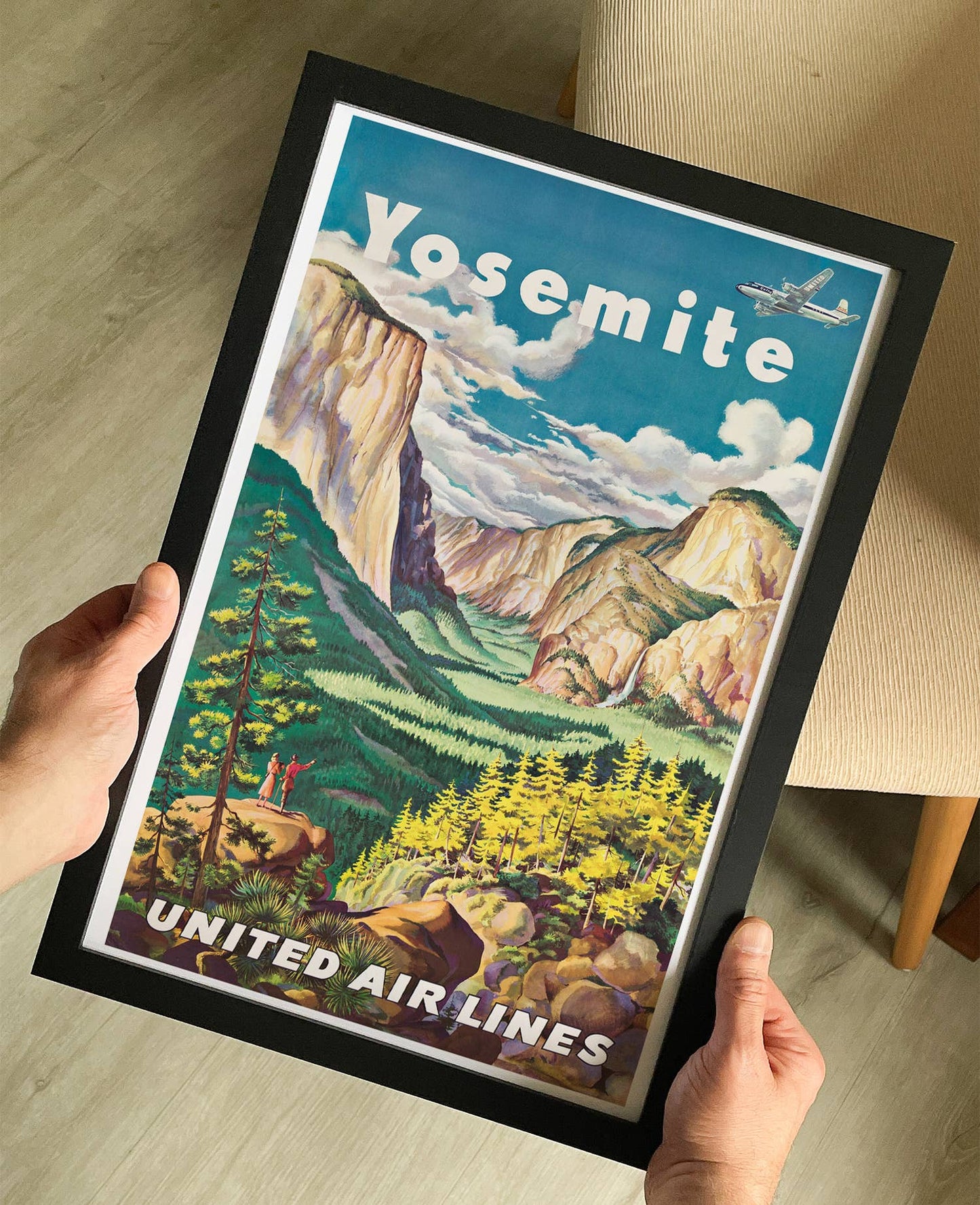 Yosemite United Air Lines Vintage Travel Poster Print: Unframed / 12×18