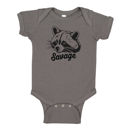 Raccoon Baby Bodysuit - Eco-Friendly, Hand-Drawn: 3/6 Month