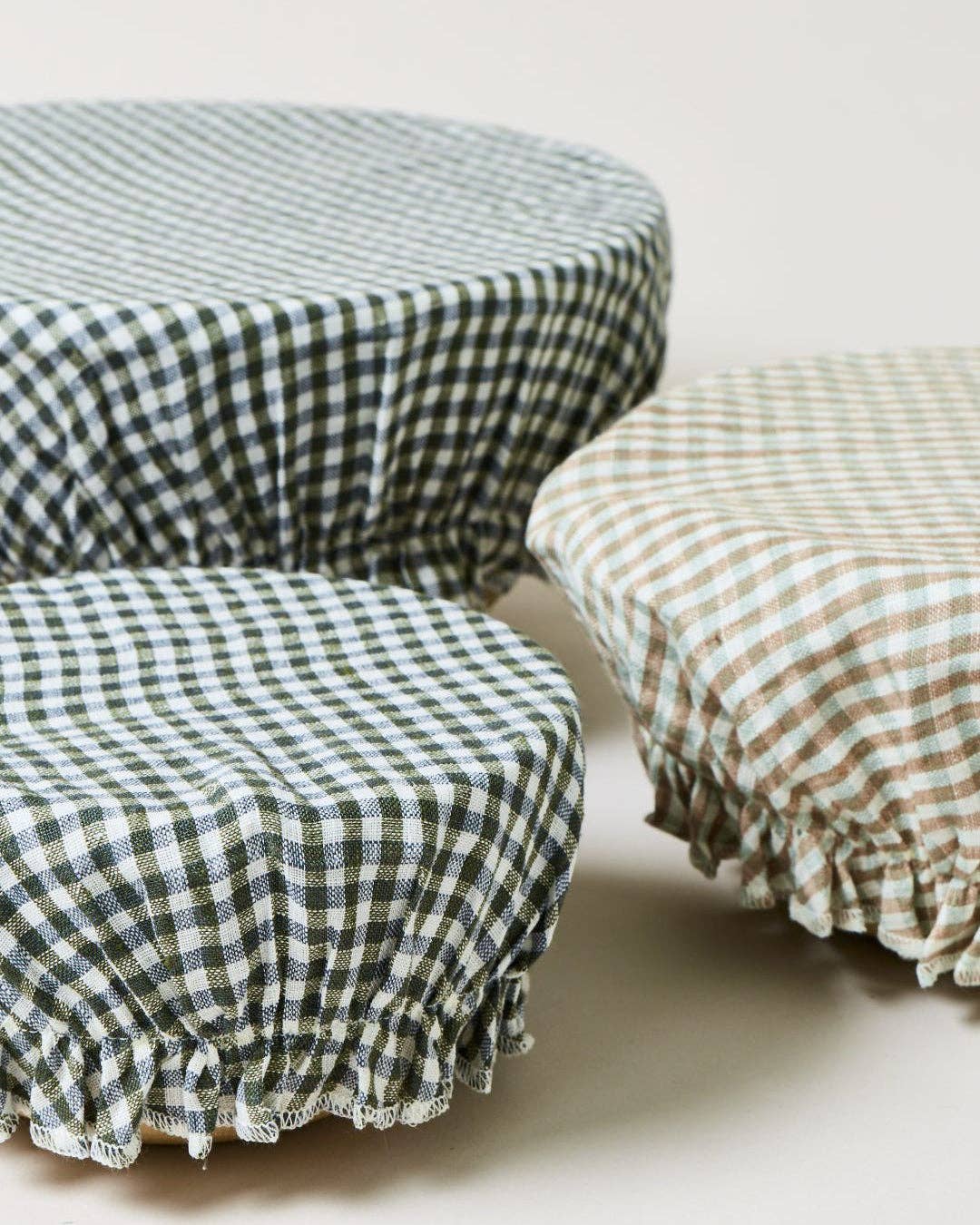Farmhouse Gingham Linen - Bowl Cover Set of 4