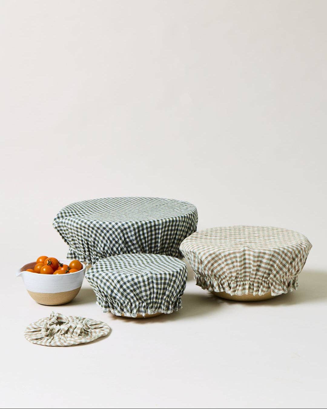 Farmhouse Gingham Linen - Bowl Cover Set of 4