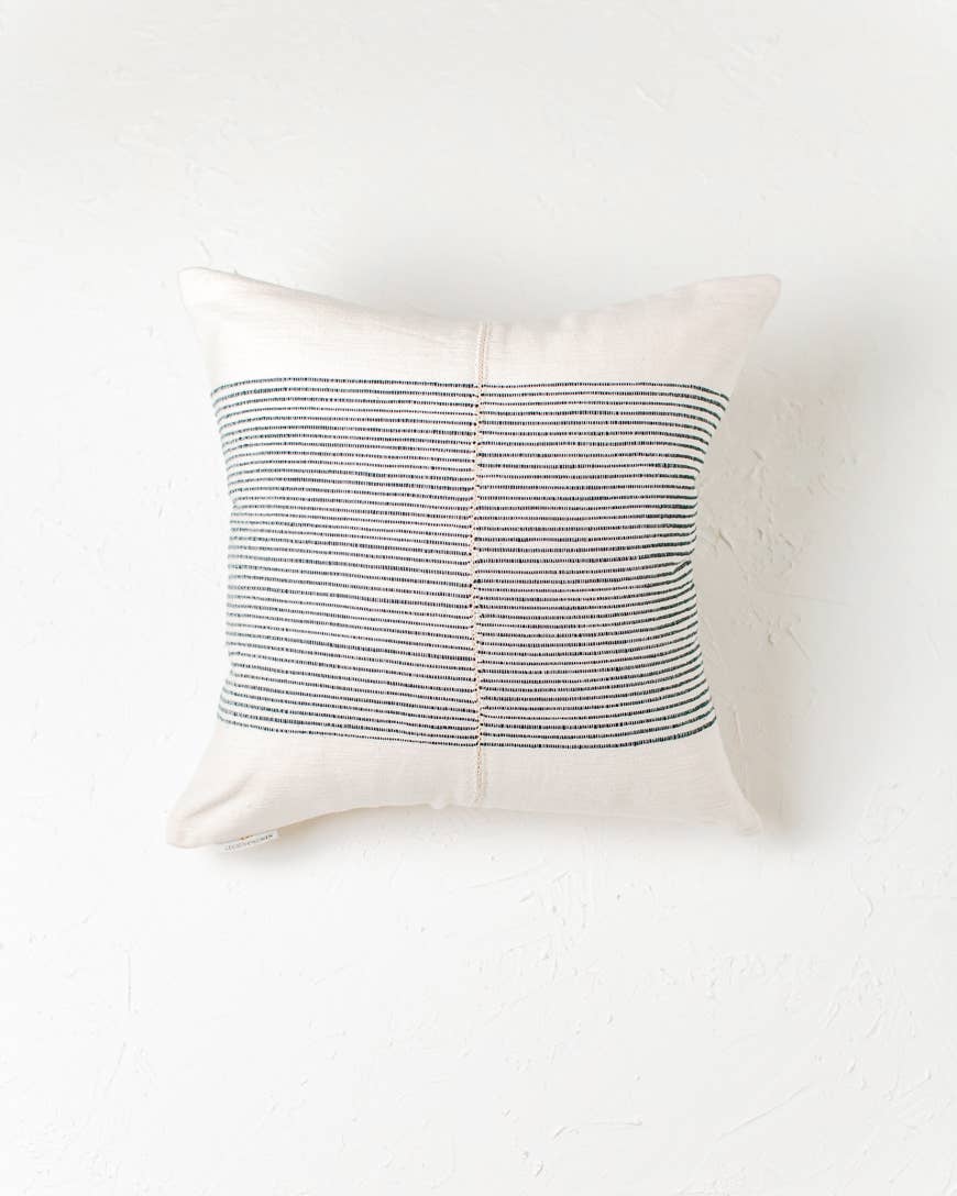 18" Riviera Hand-Stitch Throw Pillow Cover: Grey