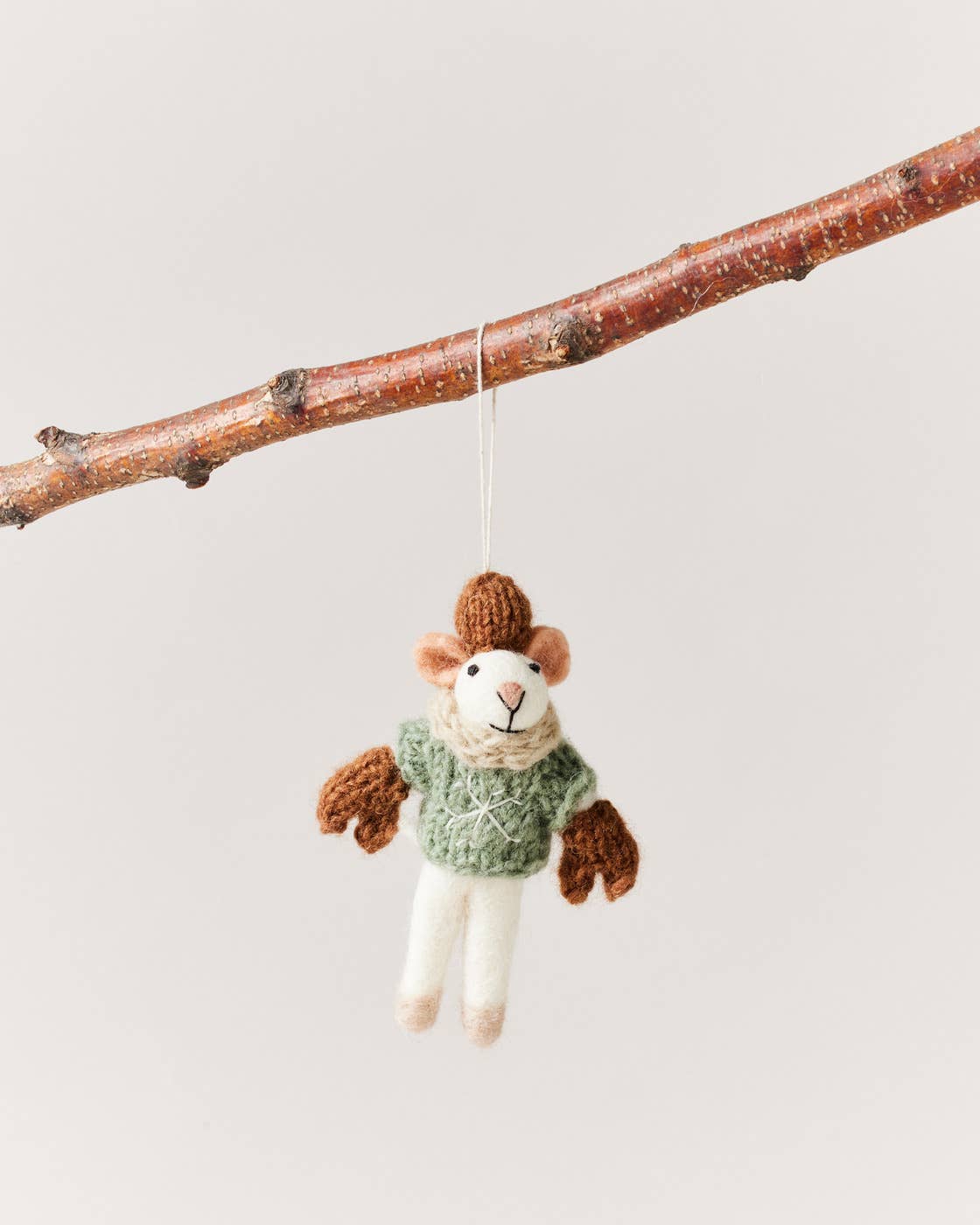 Felted Mouse Ornament: Holly
