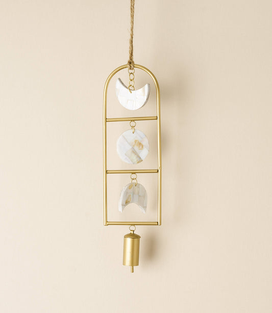 Chayana Moon Phase Mother of Pearl Wind Chime - Fair Trade