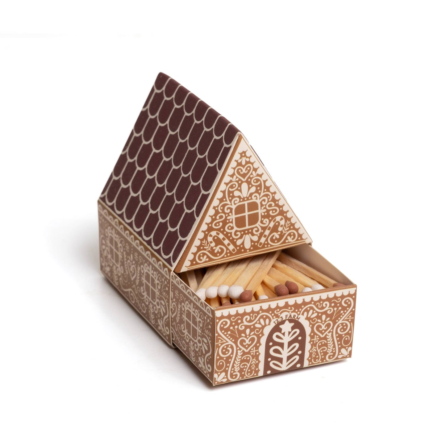 Gingerbread House Matchbox, 60 assorted 2" Matches