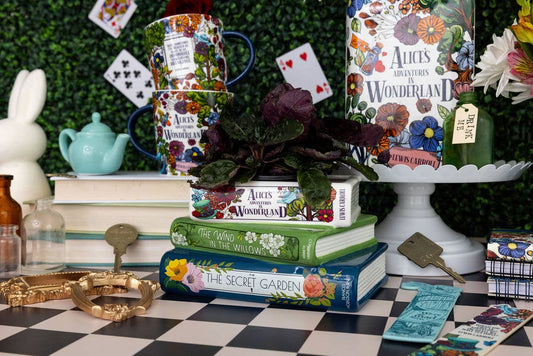 Stacked Books Planter, Alice/Wind in the Willows/The Secret