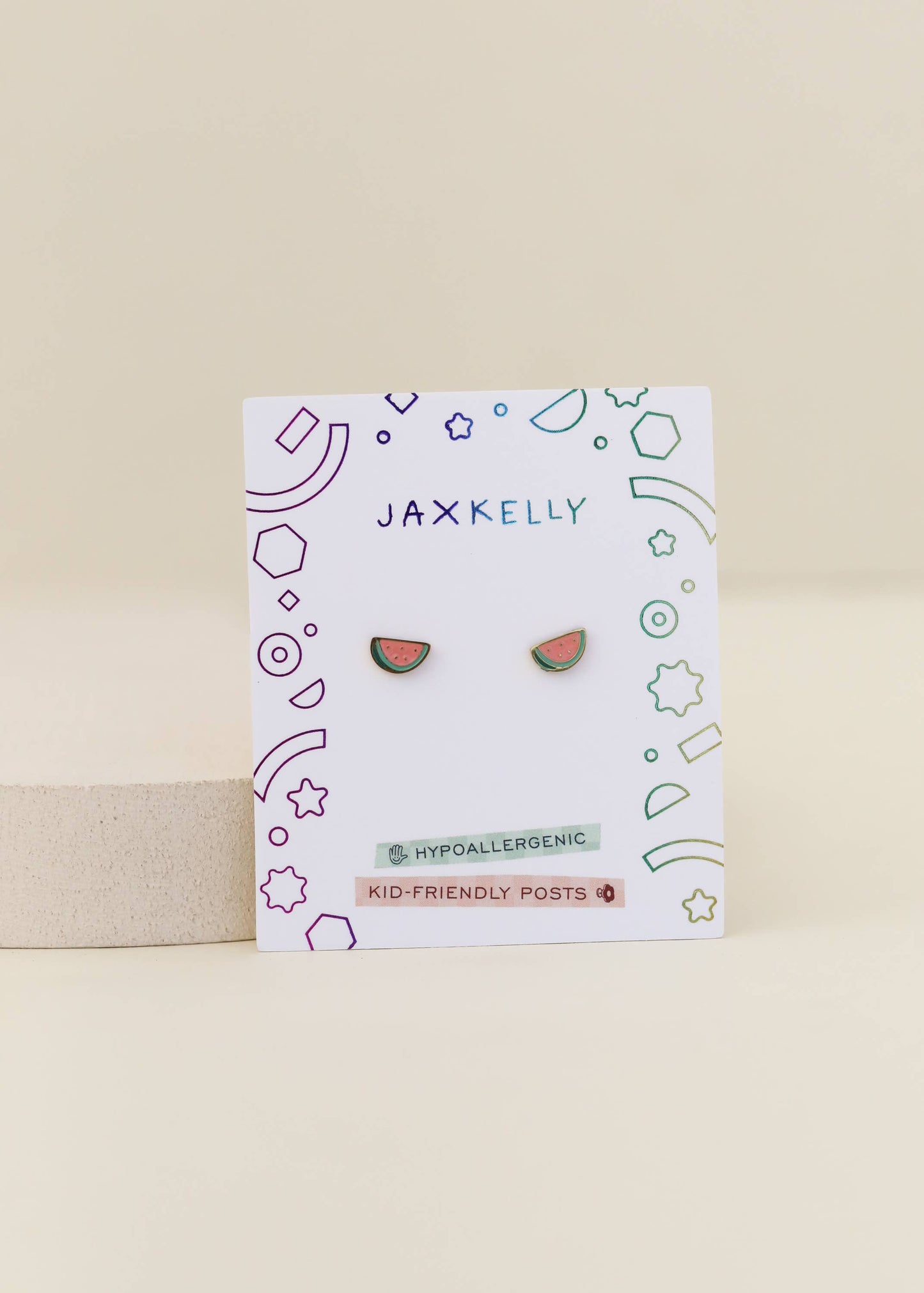 Watermelon Enamel Flat Back Kids Earrings