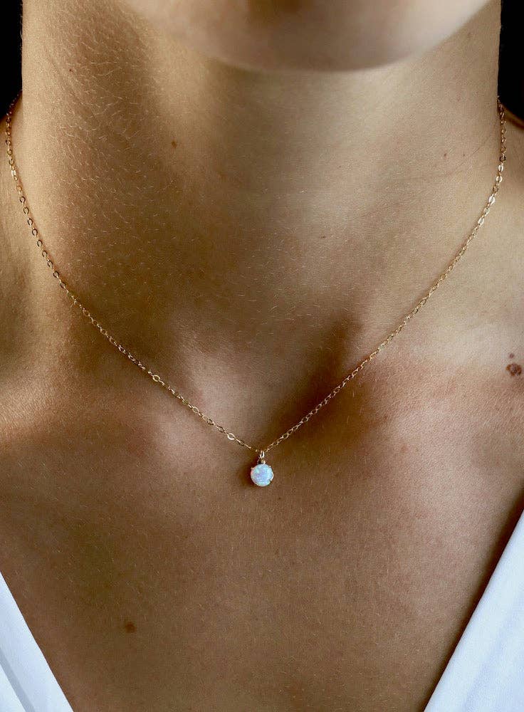 OPAL DROP NECKLACE: Gold
