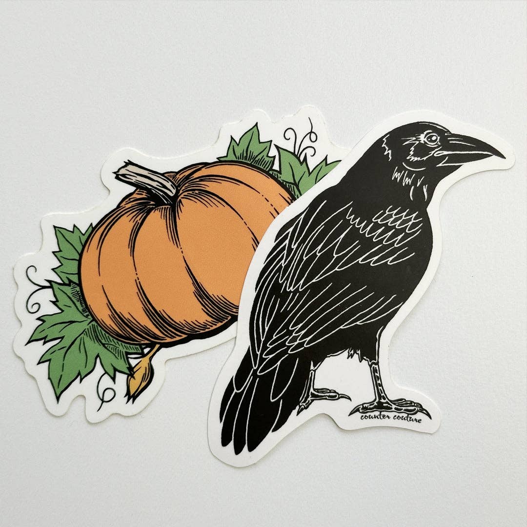 Vinyl Sticker, Raven — Weatherproof Halloween Decal