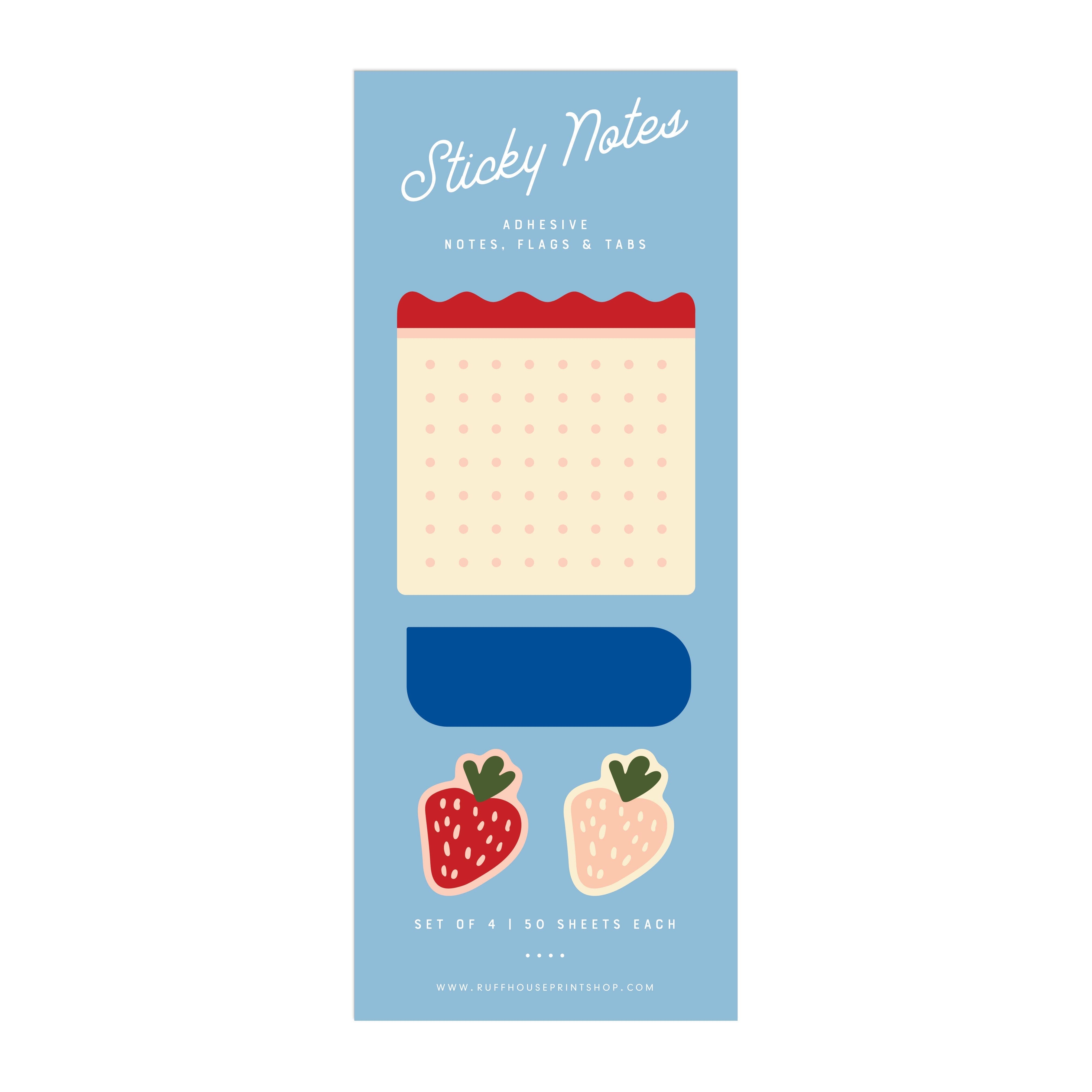 Strawberry Sticky Note Set - Page Flags and Tabs – Lost Pines Art Bazaar