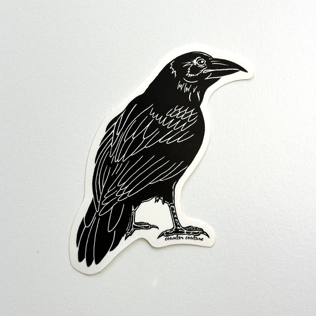 Vinyl Sticker, Raven — Weatherproof Halloween Decal