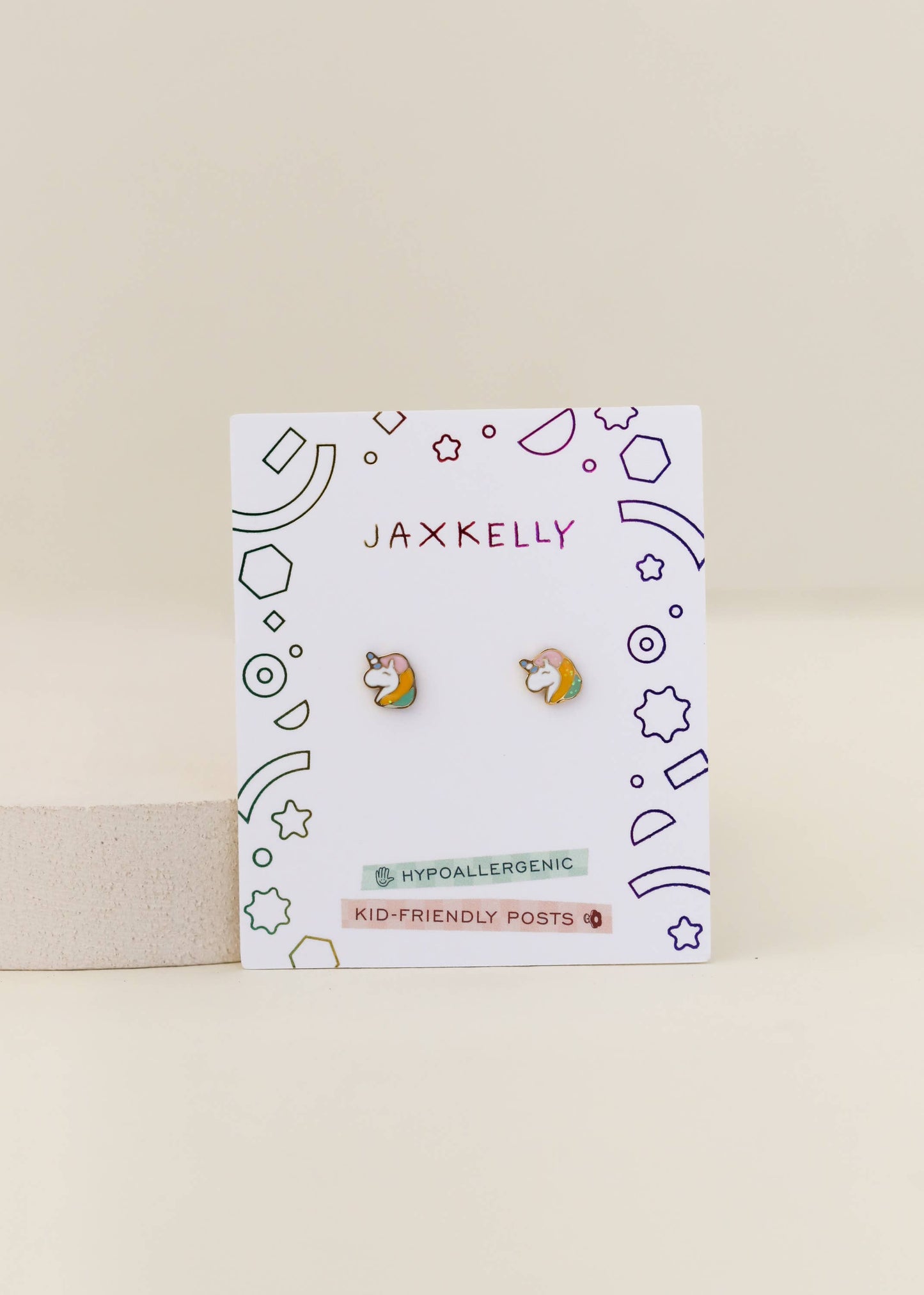 Unicorn Enamel Flat Back Kids Earrings