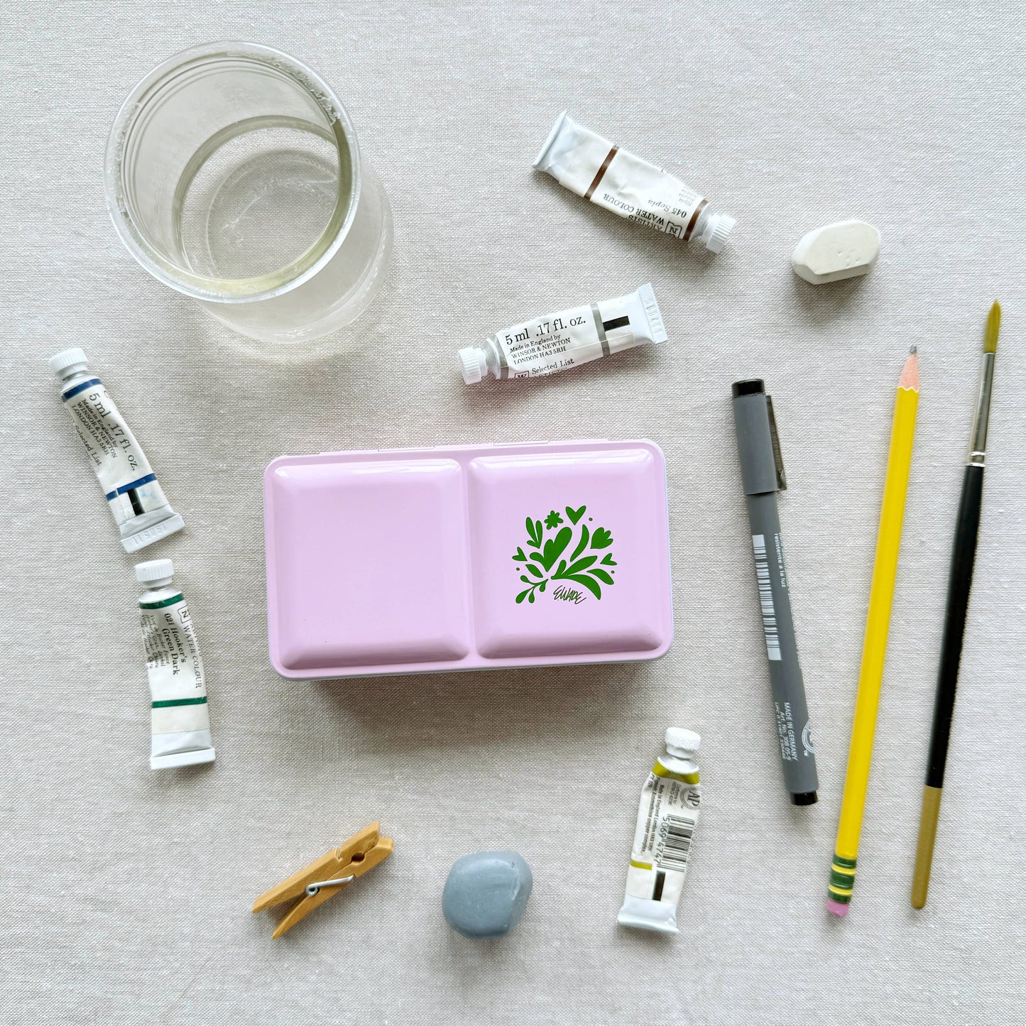 Travel Watercolor Pink Paint Set: Default Title