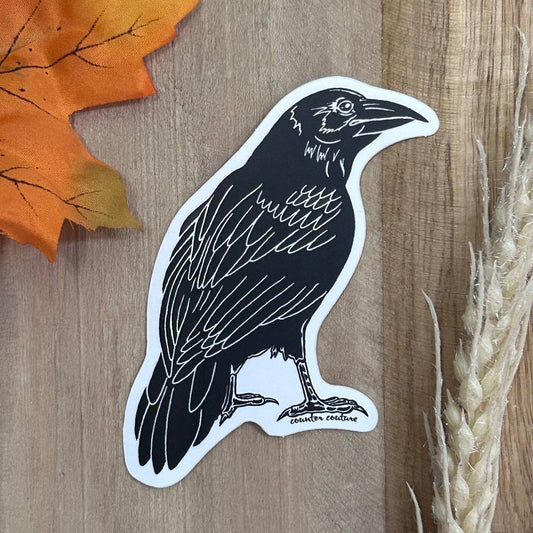 Vinyl Sticker, Raven — Weatherproof Halloween Decal