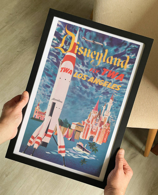 Fly TWA (Los Angeles, Disneyland) 1955 Poster: Unframed / 12×18