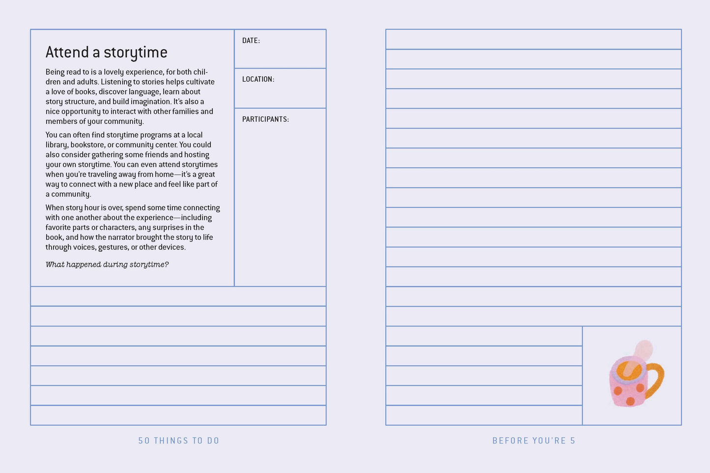 50 Things to Do Before You're 5 Journal