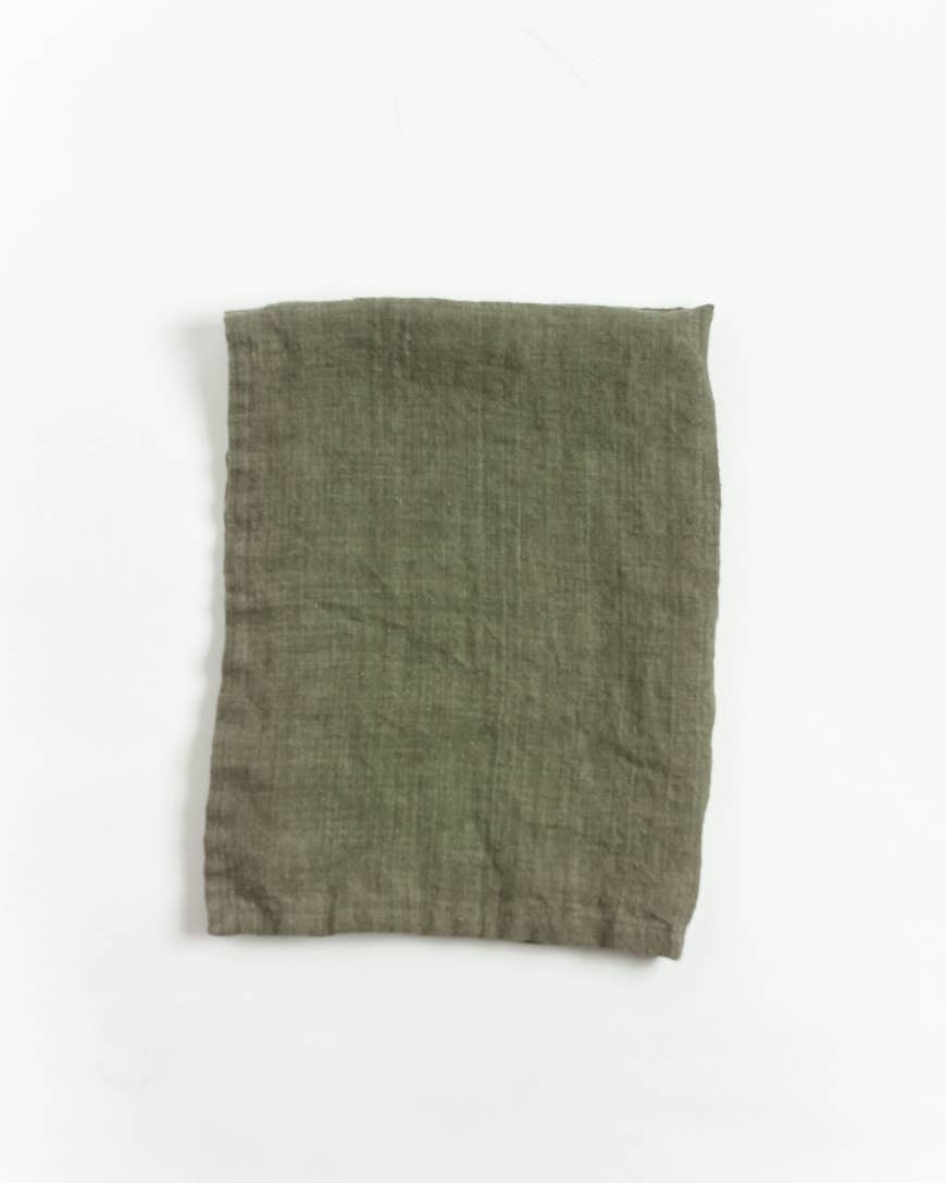 Stone Washed Linen Tea Towel | 18" x 26": Sage