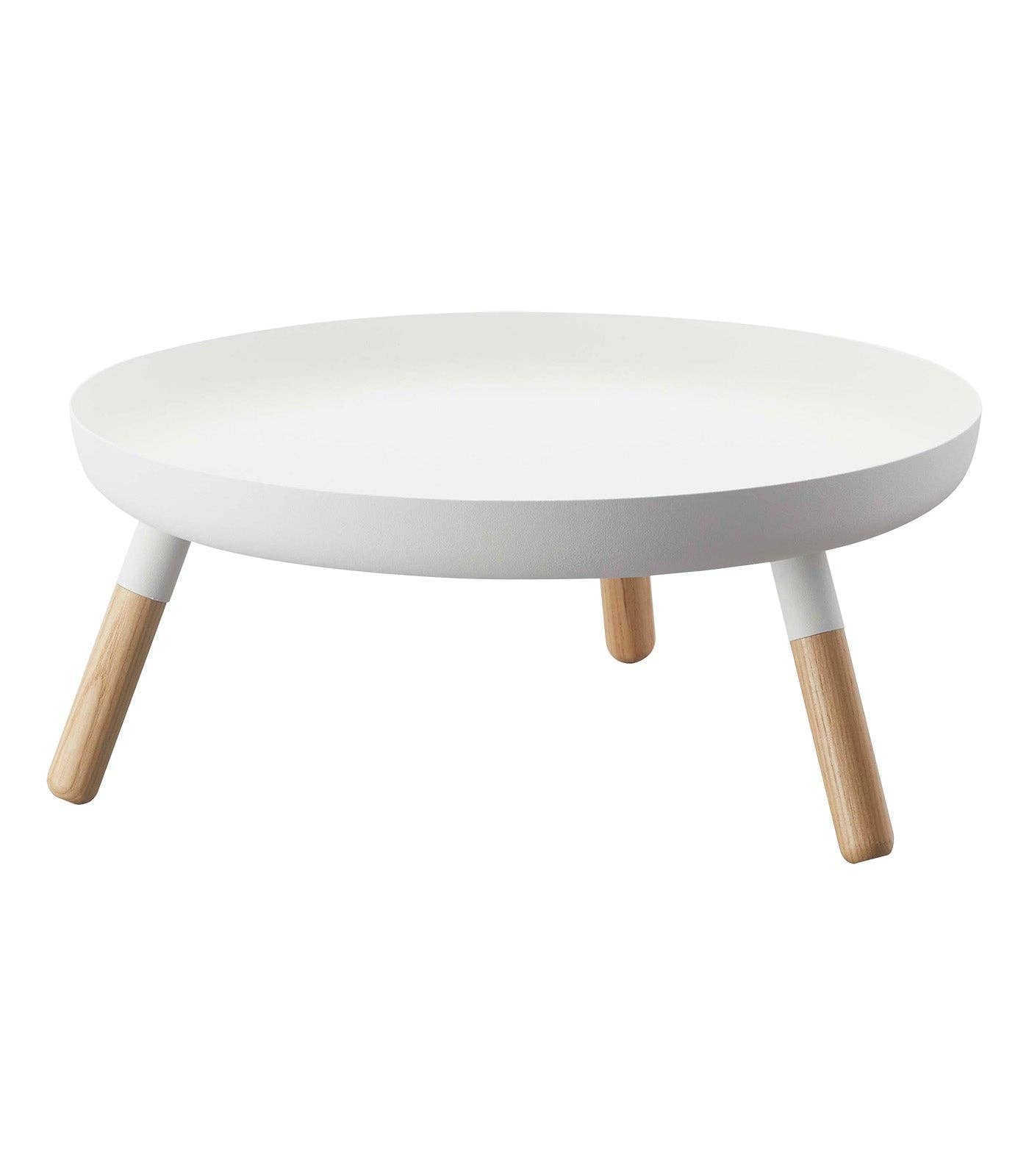 Countertop Pedestal Tray - Steel + Wood: Black