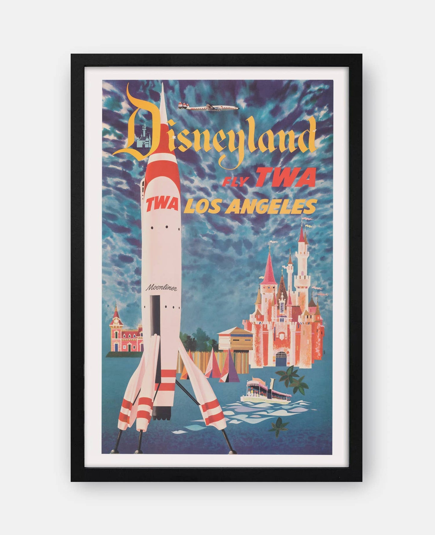 Fly TWA (Los Angeles, Disneyland) 1955 Poster: Unframed / 12×18
