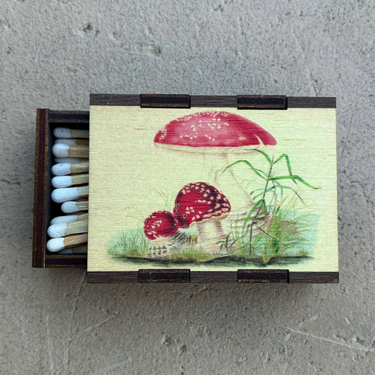 Matches • Mushroom Toadstool Wooden Matchbox