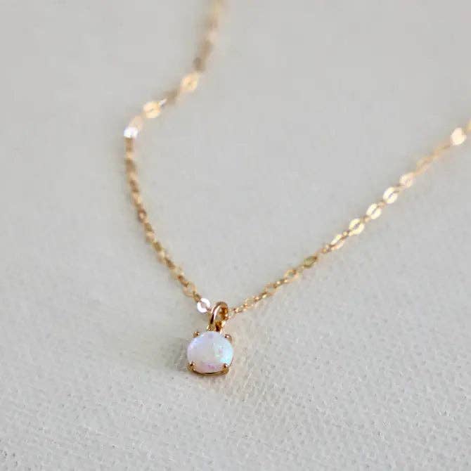 OPAL DROP NECKLACE: Gold