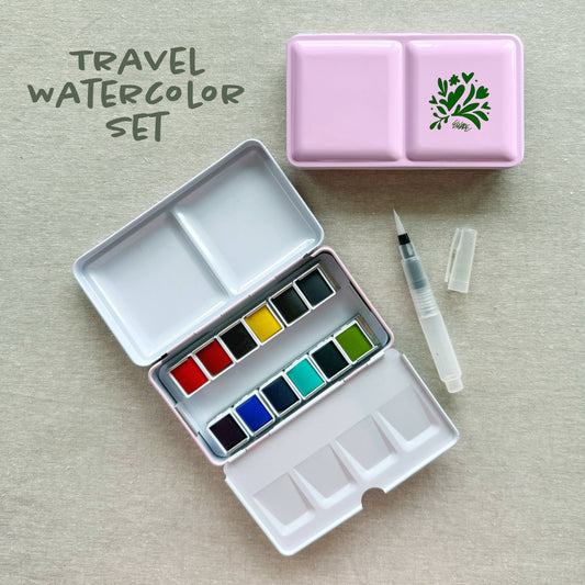 Travel Watercolor Pink Paint Set: Default Title