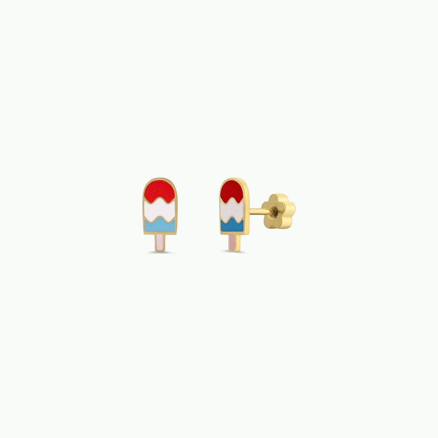 Popsicle Enamel Flat Back Kids Earrings