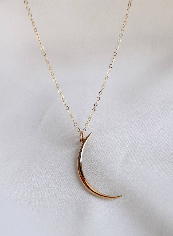 CRESCENT NECKLACE: Gold