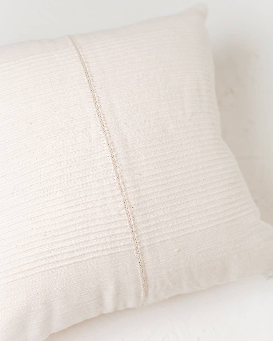 18" Riviera Hand-Stitch Throw Pillow Cover: Grey