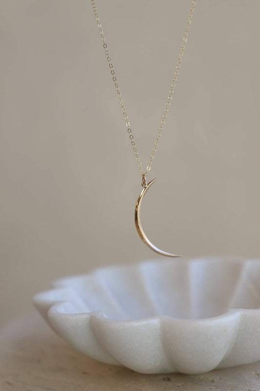 CRESCENT NECKLACE: Gold