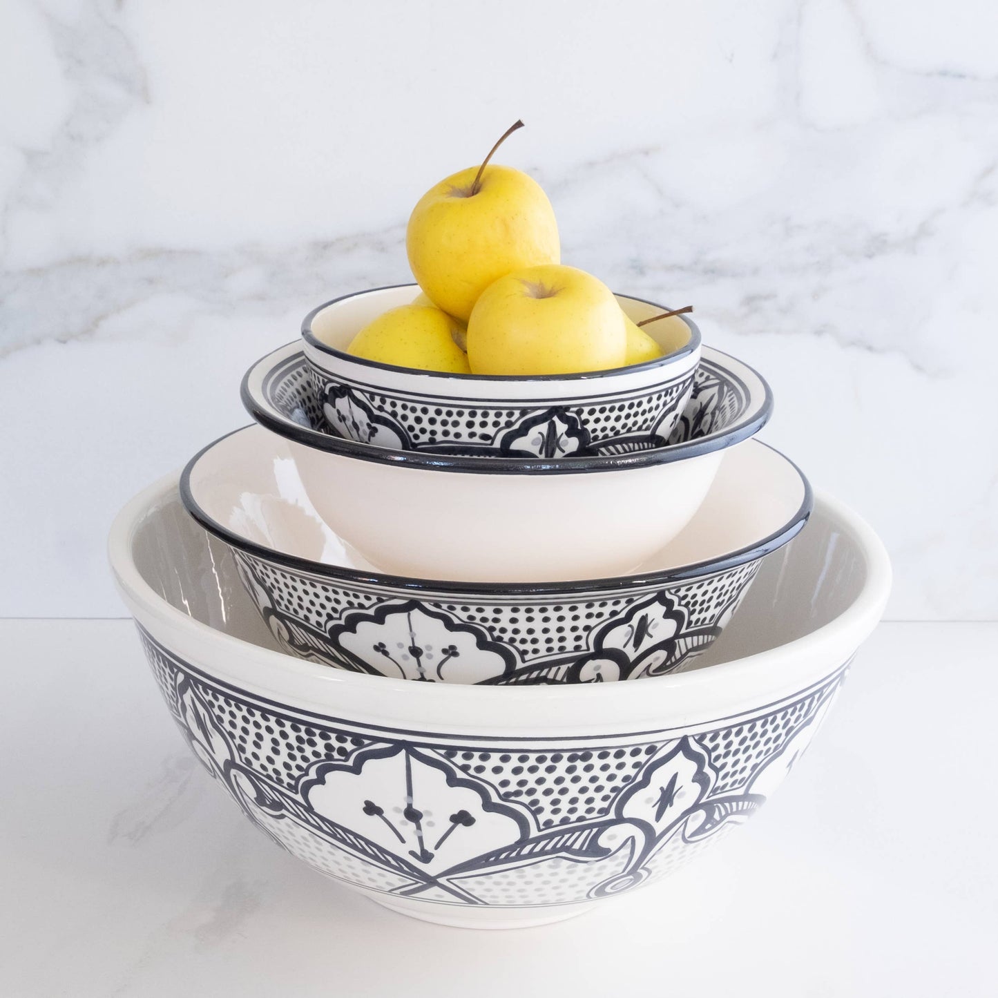 Hand Painted Haqima Large Deep Bowl 12"