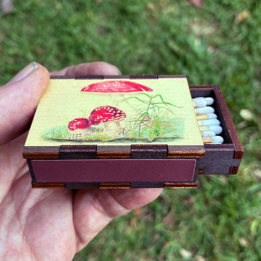 Matches • Mushroom Toadstool Wooden Matchbox