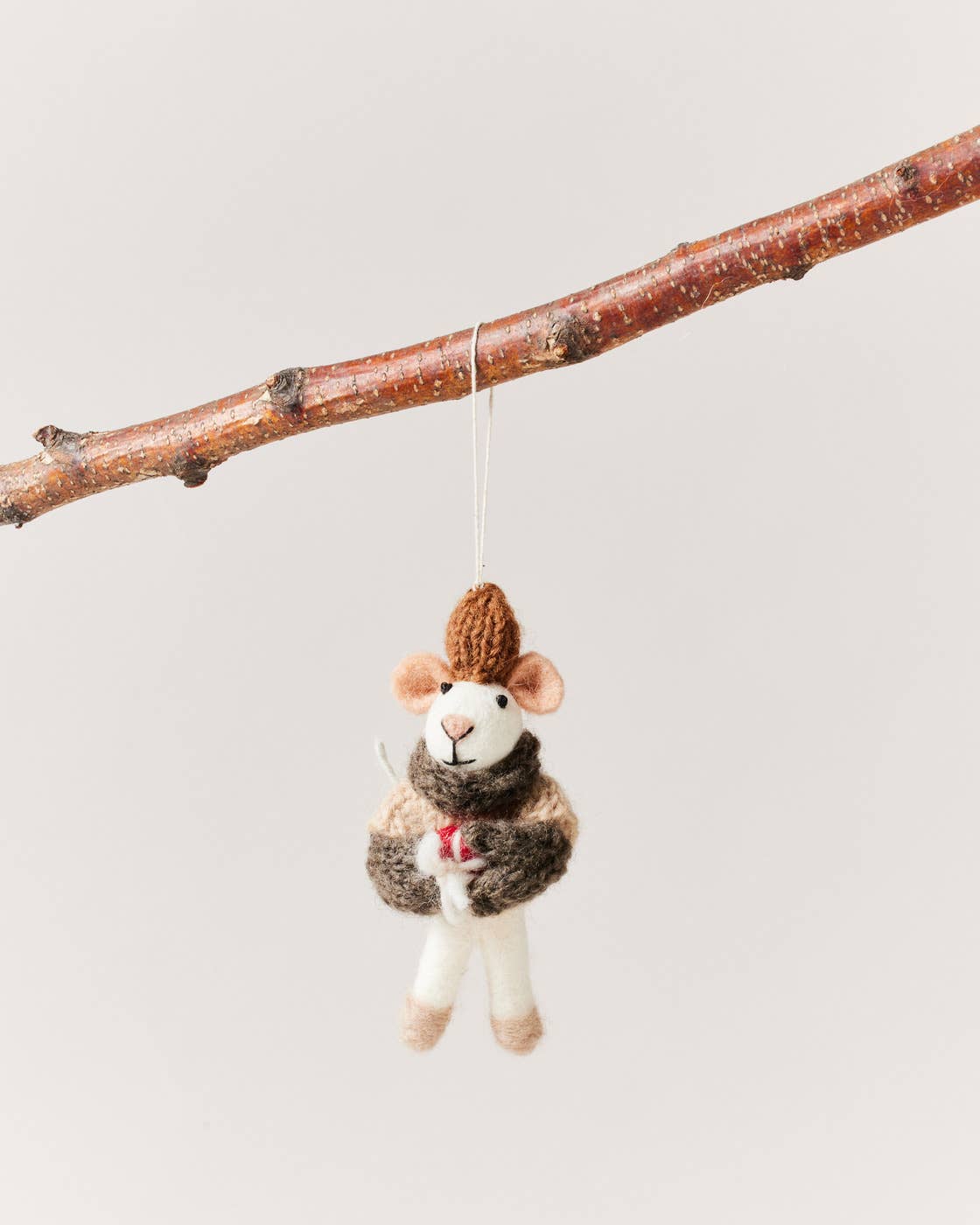 Felted Mouse Ornament: Holly
