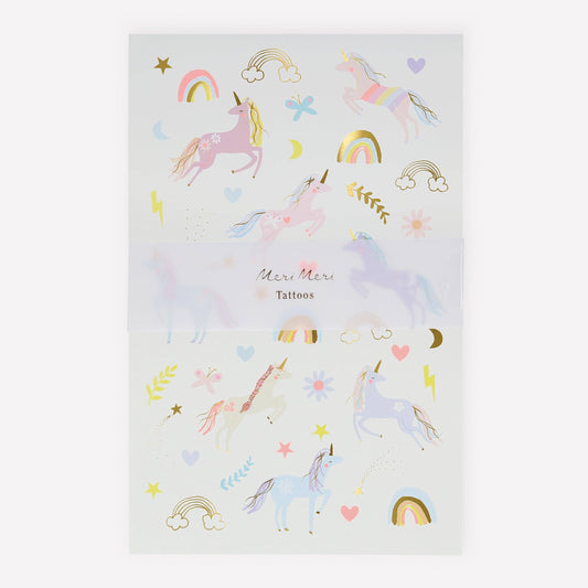 Unicorn Temporary Tattoo Sheets