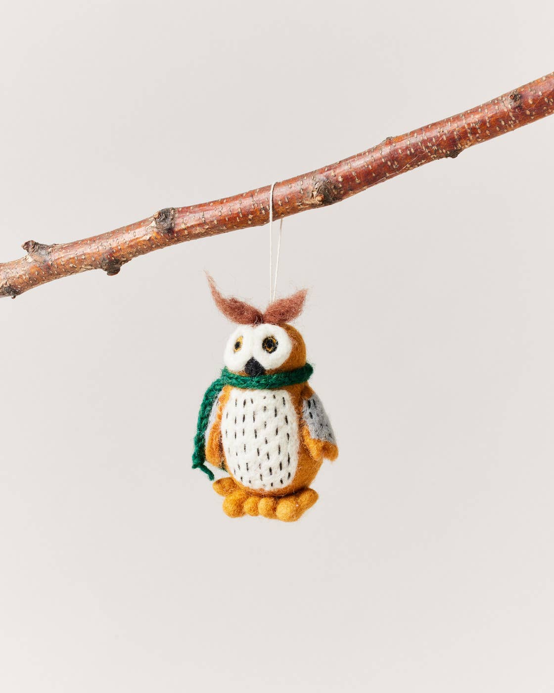 Felted Woodland Animal Ornament: Ophelia Owl