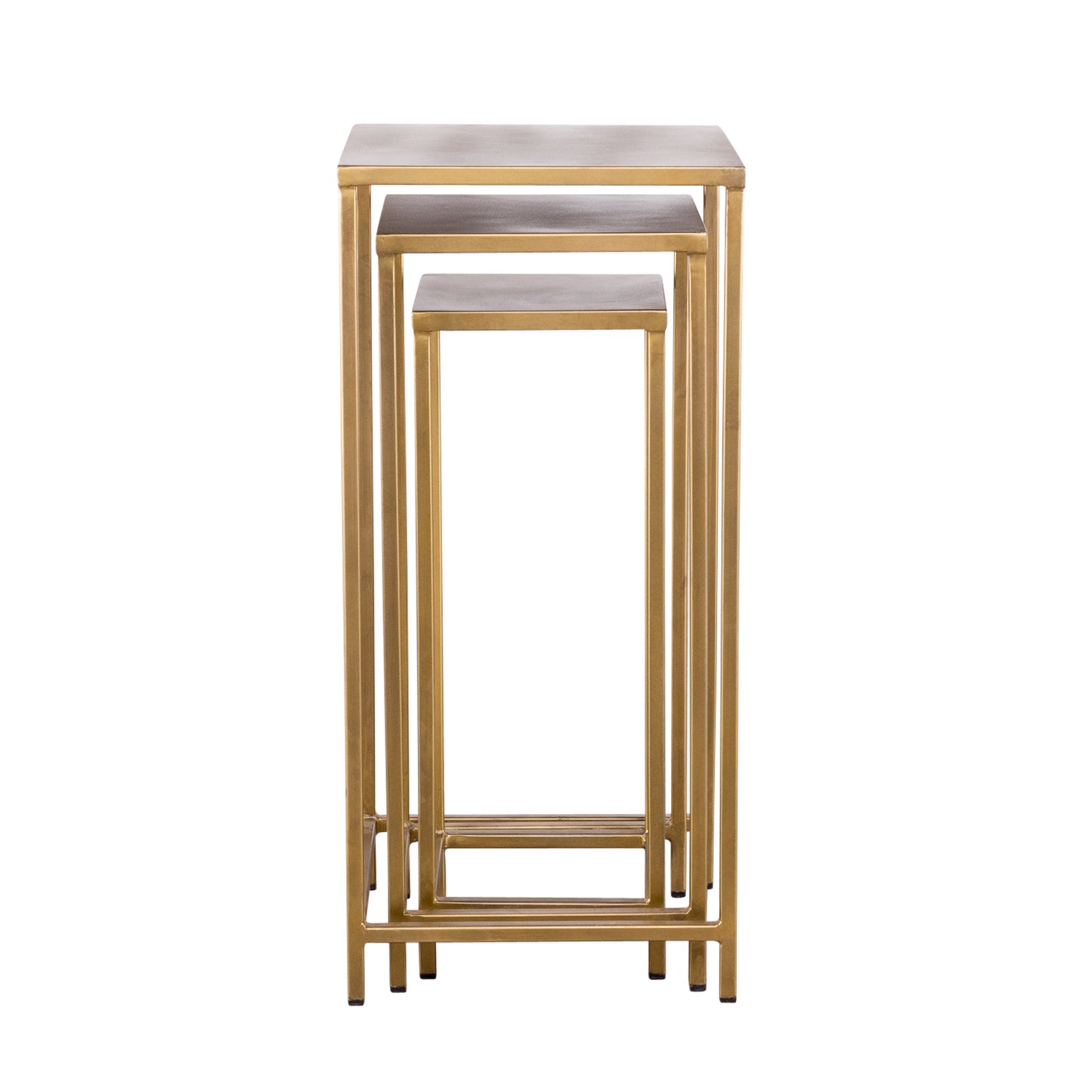 Pollock Tall Nesting Tables - Brass (Set of 3)