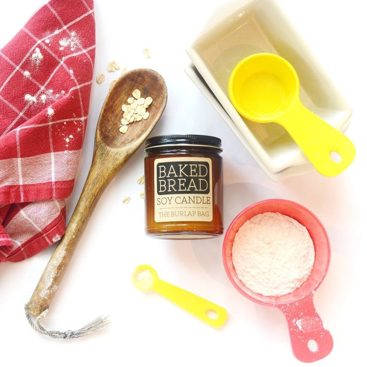 Burlap Bag Baked Bread Soy Candle