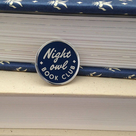 Night Owl Book Club Enamel Pin