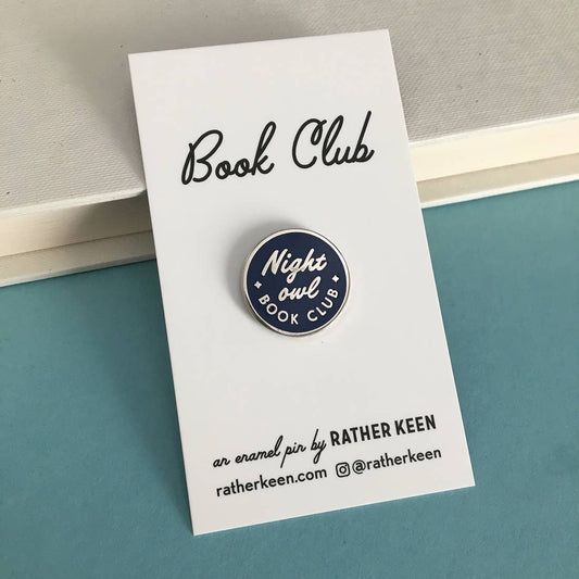 Night Owl Book Club Enamel Pin