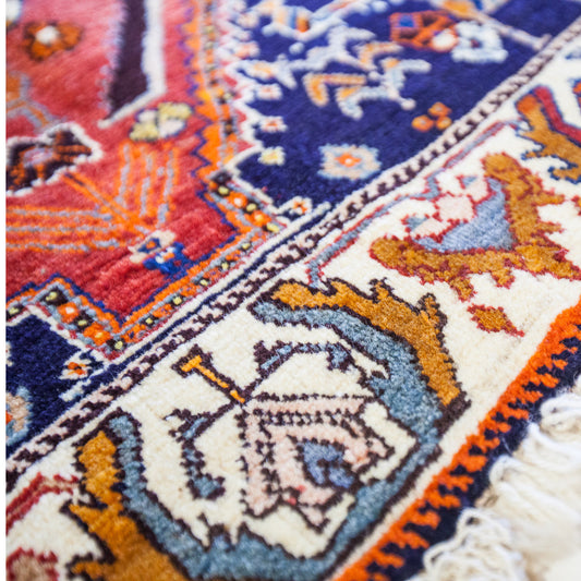 Persian Hand-Knotted Qashqai Rug (6' 5" x 2' 5")