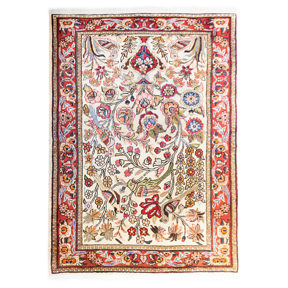Persian Hand-Knotted Sarough Rug (4' 9" x 3' 5")