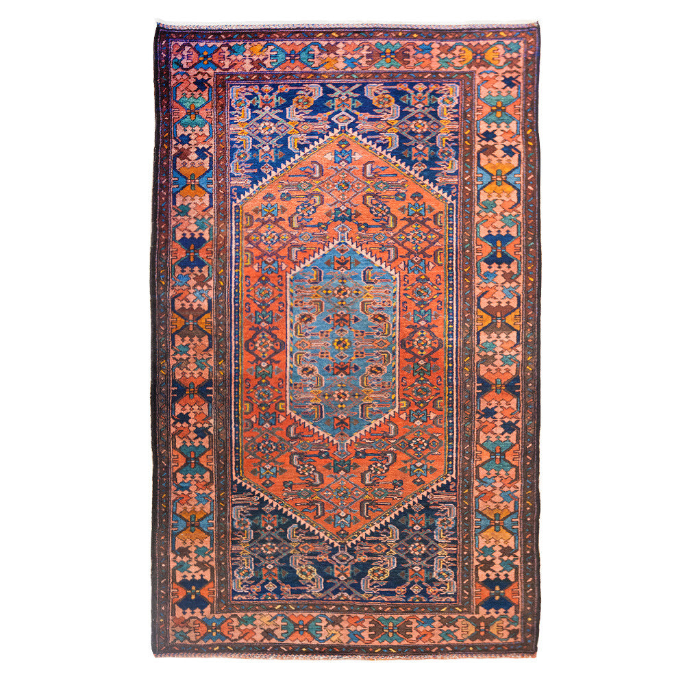 Antique Persian Bijar Hand-Knotted Rug