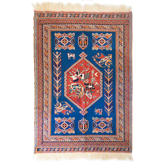 Suzani Afshar Hand-Knotted Rug (6' 9" x 4' 9")