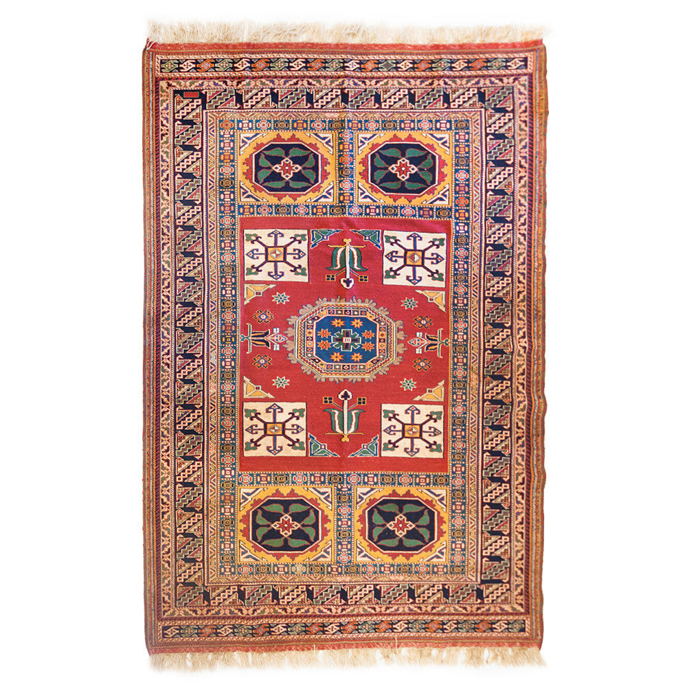 Suzani Afshar Hand-Knotted Rug (7' 4" x 5' 1")