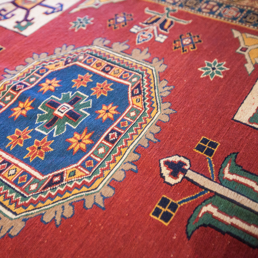 Suzani Afshar Hand-Knotted Rug (7' 4" x 5' 1")