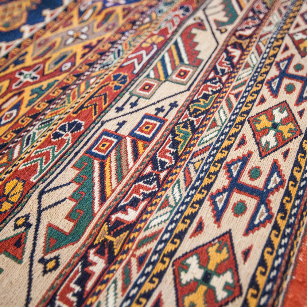 Hand-Knotted Suzani Afshar Rug
